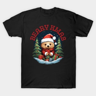 Beary Xmas - Cute Xmas Bear Festive Design T-Shirt